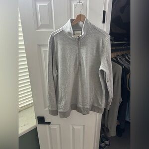 Billy Reid Light Gray Zip-Up Sweater